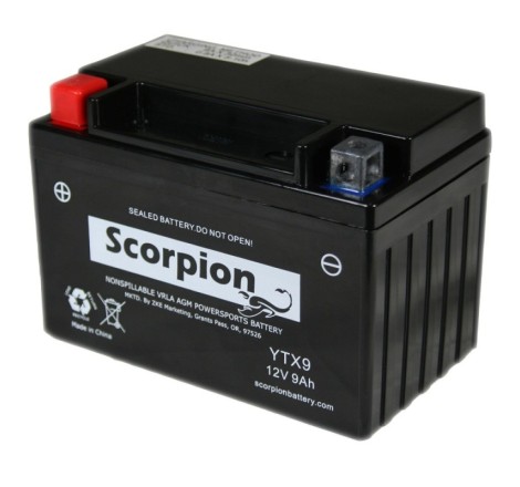 Мото аккумулятор Scorpion YTX9-BS 12v 9аh 135A