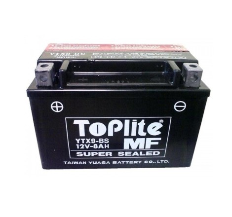 Мото аккумулятор TOPLITE YTX9-BS 12V 8Ah 135A