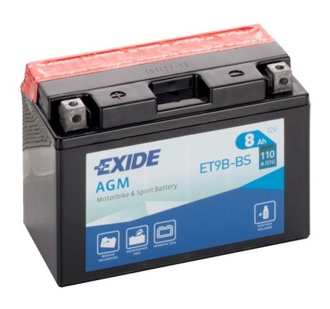 Мото акумулятор EXIDE ET9B-BS 12v 8Ah110A