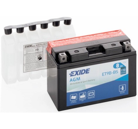 Мото акумулятор EXIDE ET9B-BS 12v 8Ah110A