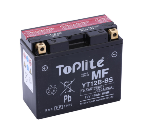 Мото аккумулятор TOPLITE MF YT12B-BS 12v 10.5Ah 210A