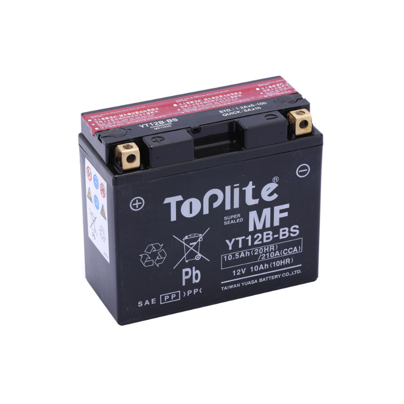 Мото аккумулятор TOPLITE MF YT12B-BS 12v 10.5Ah 210A