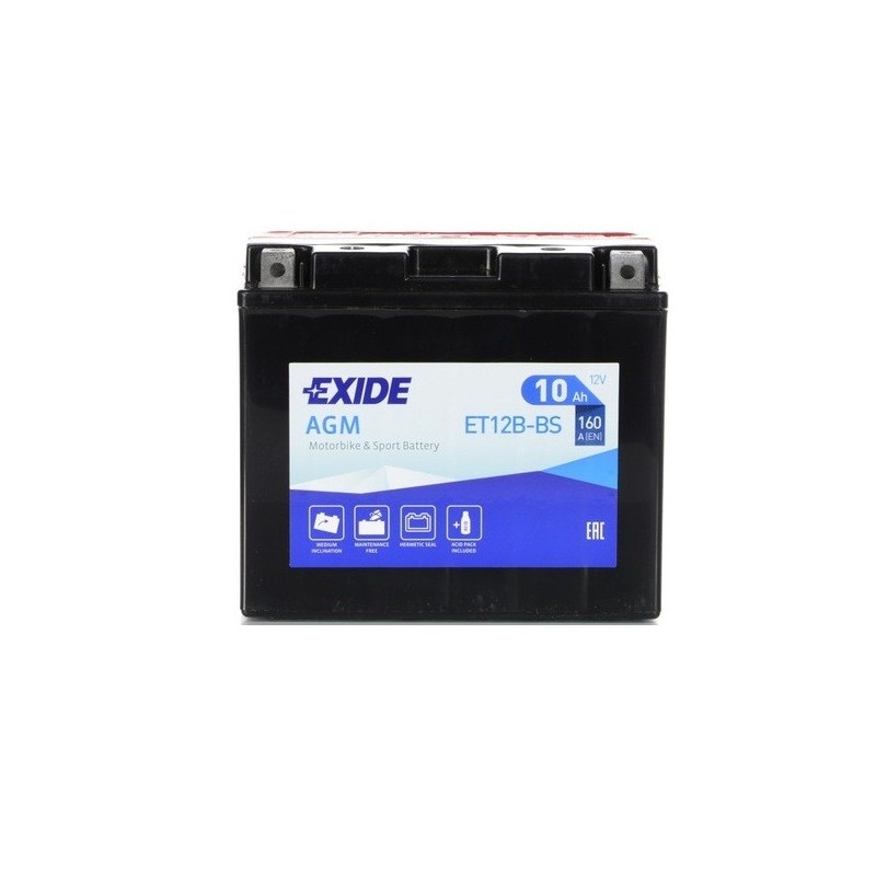 Мото аккумулятор EXIDE AGM ET12B-BS 12v 10Ah 160A Оригинал