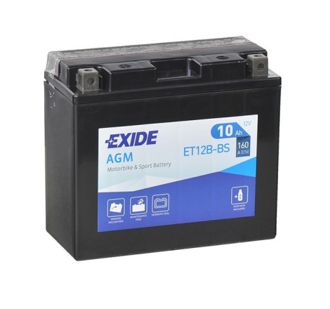 Мото аккумулятор EXIDE AGM ET12B-BS 12v 10Ah 160A Оригинал
