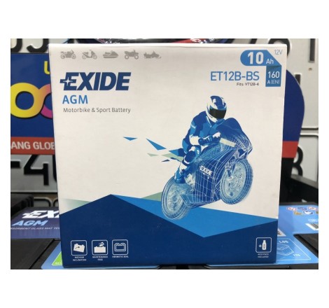 Мото аккумулятор EXIDE AGM ET12B-BS 12v 10Ah 160A Оригинал