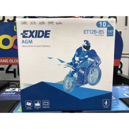 Мото аккумулятор EXIDE AGM ET12B-BS 12v 10Ah 160A Оригинал
