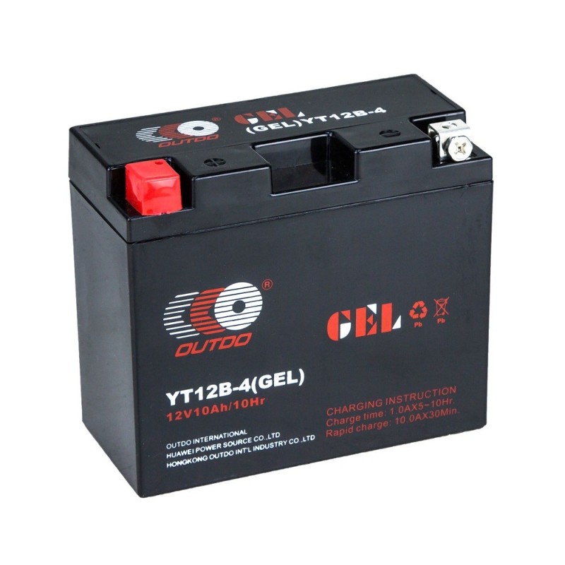Мото аккумулятор OUTDO YT12B-4 GEL 12v 10Ah 210A