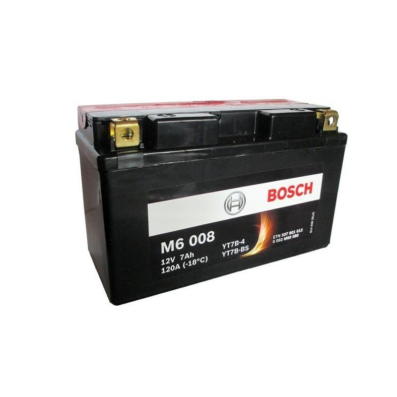 Мото аккумулятор BOSCH M6 008 YT7B-4 12v 7Ah 120A