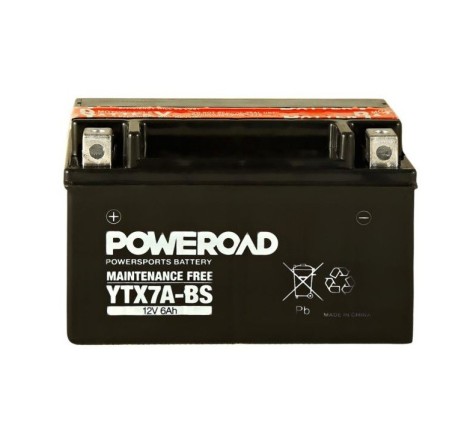 Мото аккумулятор POWERROAD YTX7A-BS 12v 6Ah 90A