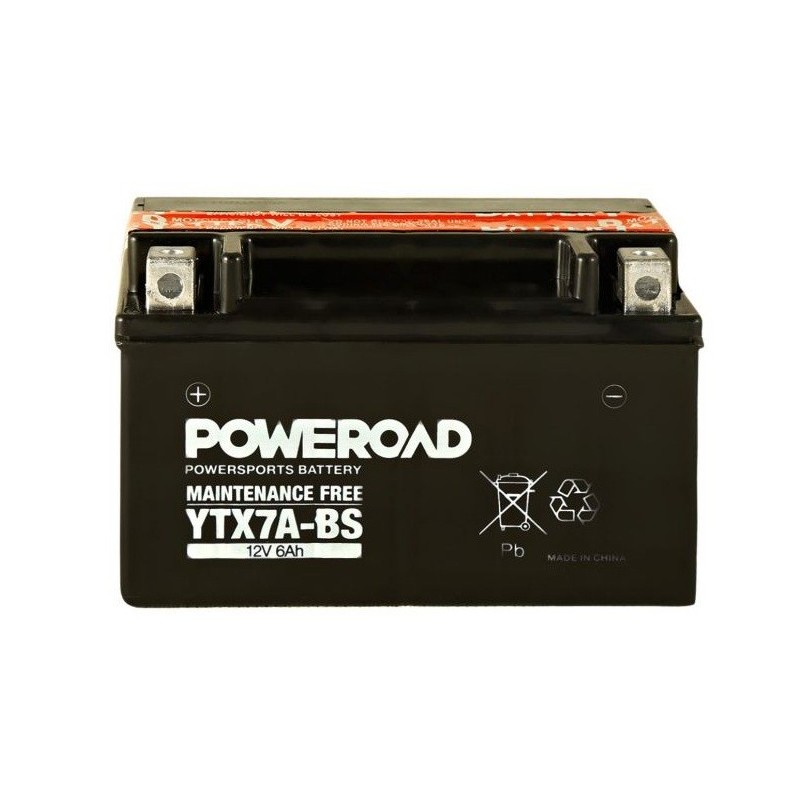 Мото аккумулятор POWERROAD YTX7A-BS 12v 6Ah 90A