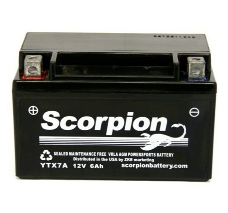 Мото аккумулятор Scorpion YTX7A-BS 12v 6Ah 120A
