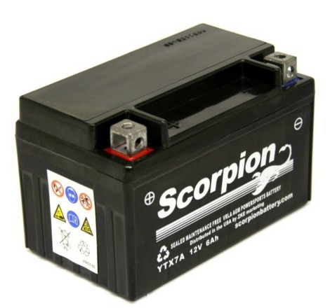 Мото аккумулятор Scorpion YTX7A-BS 12v 6Ah 120A