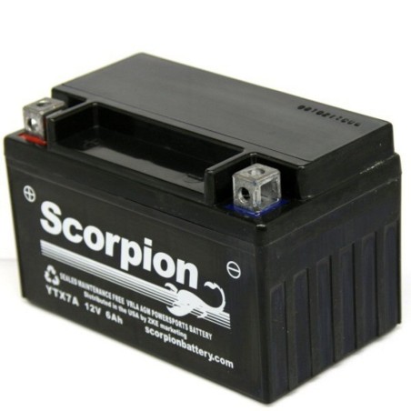 Мото аккумулятор Scorpion YTX7A-BS 12v 6Ah 120A