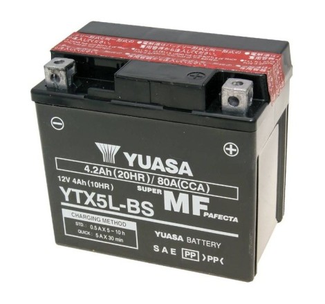 Мото аккумулятор YUASA YTX5L-BS 12v 4ah 80A