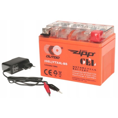 Аккумулятор на скутер GEL YTX4L-BS 12v 4Ah + Зарядка