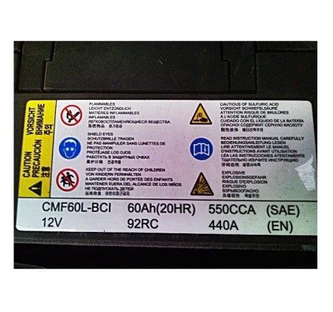 Аккумулятор CMF60L-BCI 12v 60Ah 550CCA