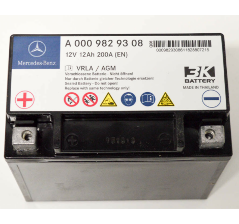 Аккумулятор резервный на MERCEDES-BENZ A0009829308 12v 12Ah 200A