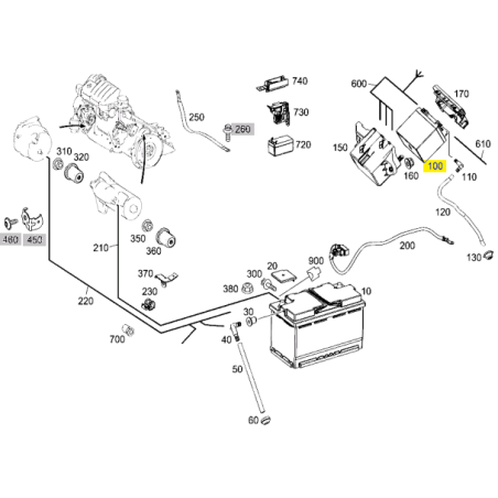 Аккумулятор резервный на MERCEDES-BENZ A0009829308 12v 12Ah 200A