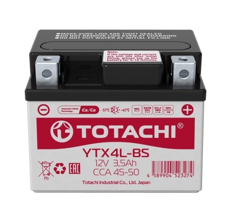 Аккумулятор на скутер Totachi YTX4L-BS 12v 4Ah 50A