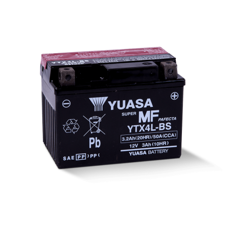 Аккумулятор на скутер YUASA YTX4L-BS 12v 3Ah 50A