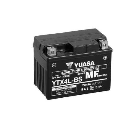 Аккумулятор на скутер YUASA YTX4L-BS 12v 3Ah 50A