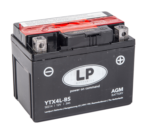 АККУМУЛЯТОР НА СКУТЕР LP AGM YTX4L-BS 12V 3Ah 50A