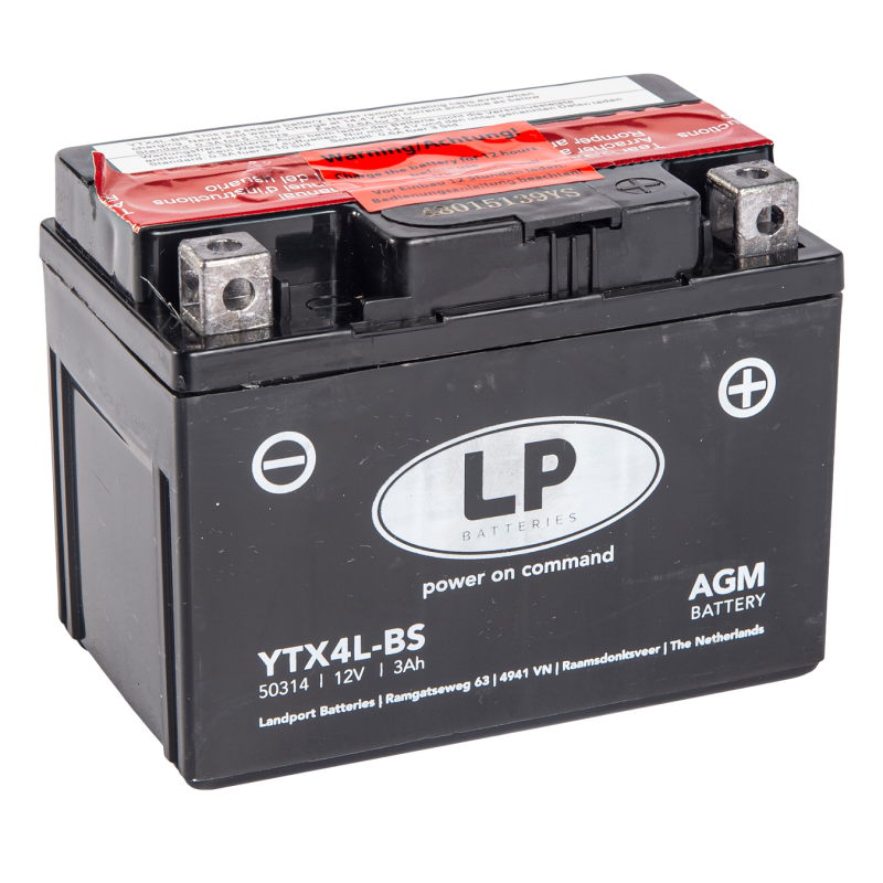 АККУМУЛЯТОР НА СКУТЕР LP AGM YTX4L-BS 12V 3Ah 50A