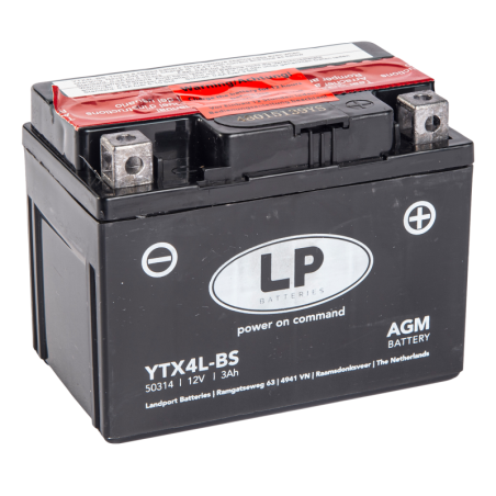 АККУМУЛЯТОР НА СКУТЕР LP AGM YTX4L-BS 12V 3Ah 50A
