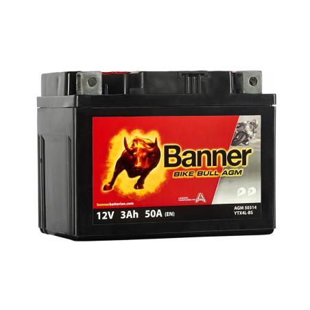 АККУМУЛЯТОР НА СКУТЕР BANNER AGM50314 YTX4L-BS 12V 3Ah 50A
