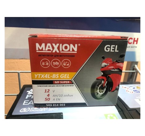 АККУМУЛЯТОР НА СКУТЕР MAXION GEL YTX4L-BS 12V 4Ah 70A