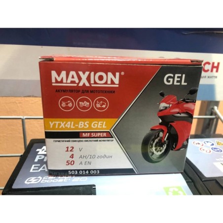 АККУМУЛЯТОР НА СКУТЕР MAXION GEL YTX4L-BS 12V 4Ah 70A