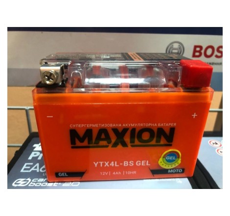 АККУМУЛЯТОР НА СКУТЕР MAXION GEL YTX4L-BS 12V 4Ah 70A