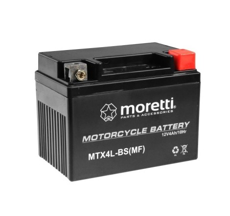 АККУМУЛЯТОР НА СКУТЕР MORETTI MTX4L-BS 12V 4Ah 70A