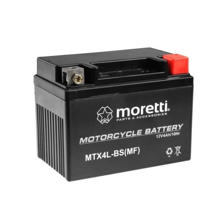 АККУМУЛЯТОР НА СКУТЕР MORETTI MTX4L-BS 12V 4Ah 70A