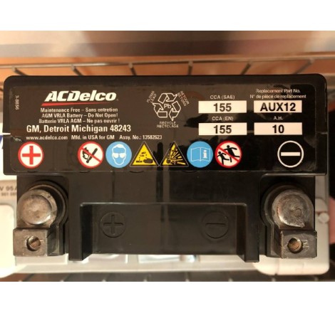 Вспомогательный аккумулятор AGM ACDelco AUX12 12v 10Ah 155A