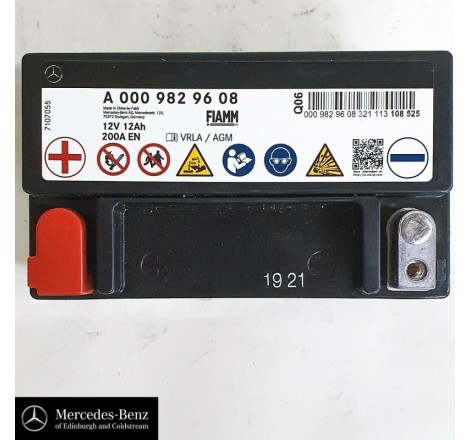 Дополнительный аккумулятор Fiamm A 000 982 96 08 VRLA/AGM 12v 12Ah 200A EN