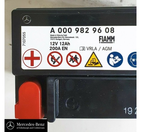 Дополнительный аккумулятор Fiamm A 000 982 96 08 VRLA/AGM 12v 12Ah 200A EN