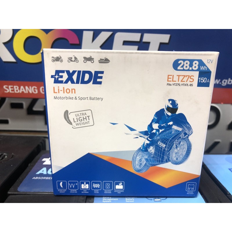 Литий-ионный аккумулятор EXIDE Li-lon ELTZ7S 12v 28.8Wh 150A