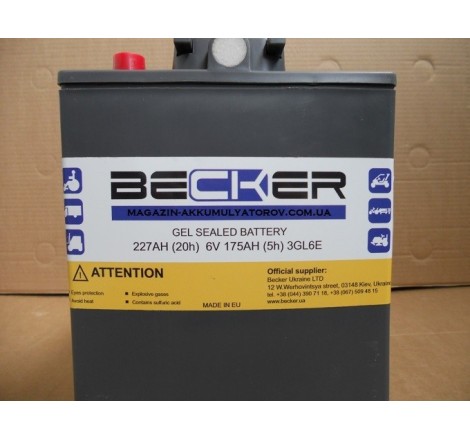 ТЯГОВАЯ АККУМУЛЯТОРНАЯ БАТАРЕЯ BECKER GEL 6V 175AH