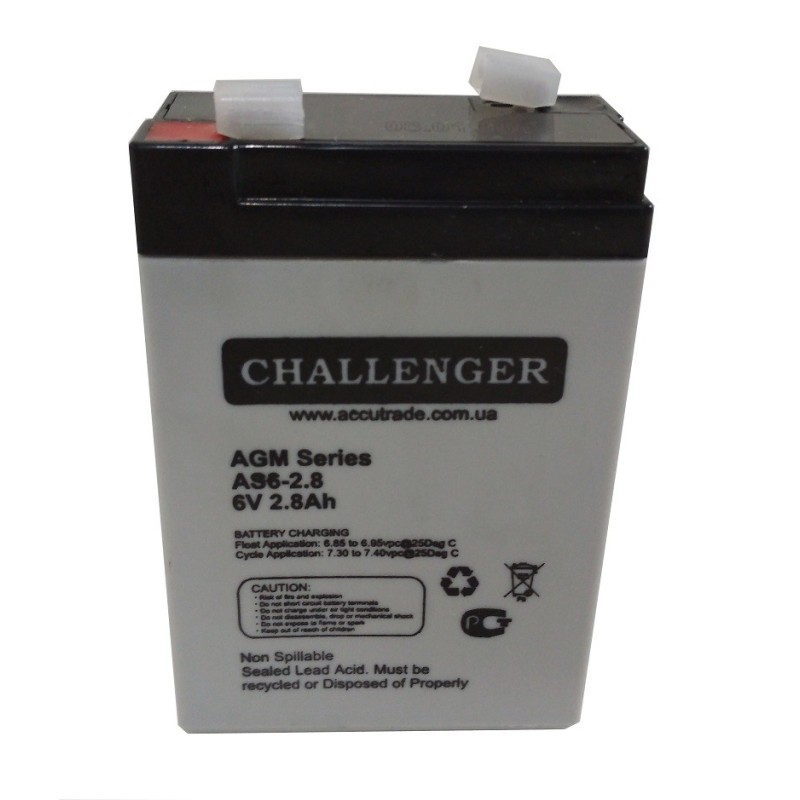 Аккумуляторная батарея Challenger AS6-2.8 6v 2.8Ah