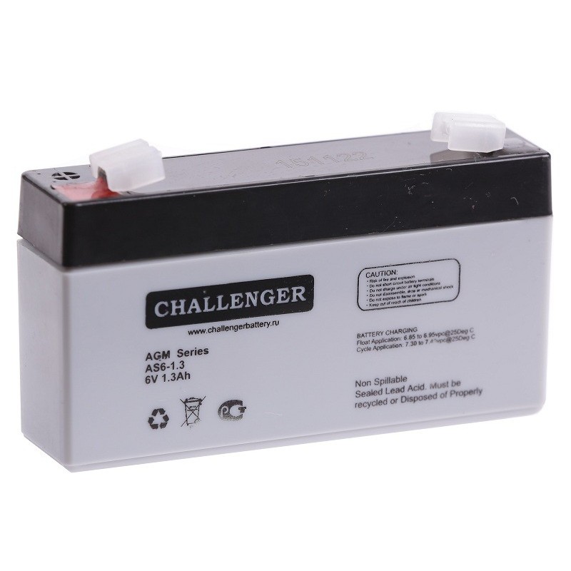 Аккумуляторная батарея Challenger AS6-1.3 12v 1.3Ah