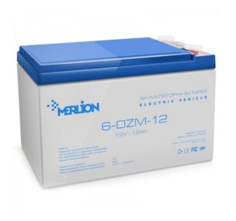 Аккумулятор тяговый MERLION 6-DZM-12 12v 12Ah