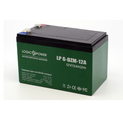LogicPower LP 6-DZM-12A 12v 12Ah тяговый аккумулятор для электровелосипеда
