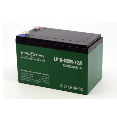 LogicPower LP 6-DZM-12A 12v 12Ah тяговый аккумулятор для электровелосипеда