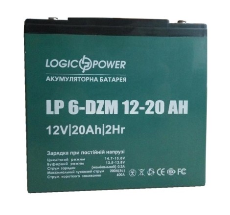 Тяговый аккумулятор на электровелосипед LogicPower LP 6-DZM 12-20 12v 20Аh