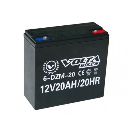Велосипедный тяговый свинцово-кислотный аккумулятор VOLTA 6-DZM-20 AGM 12v 20Ah