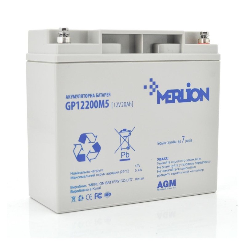 Тяговый аккумулятор MERLION AGM GP1220 12V 20Ah