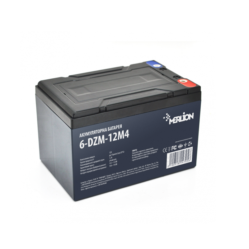 Тяговая батарея AGM MERLION 6-DZM-12 M5 12V 12Ah на все виды электродвигателей