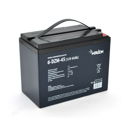 Тяговый АККУМУЛЯТОР ДЛЯ ИНВАЛИДНОЙ КОЛЯСКИ ТЯГОВЫЙ AGM MERLION 6-DZM-45 12V 45Ah