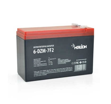 Усиленный аккумулятор MERLION 6-DZM-7 на детский электромобиль 12v 7Ah